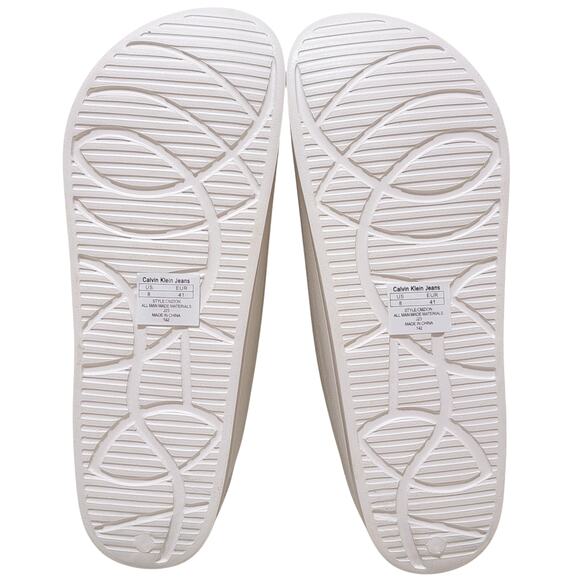 Calvin Klein Jeans Men Zion Wide Strap Footbed Slide Sandals Size US 8M White main image 4